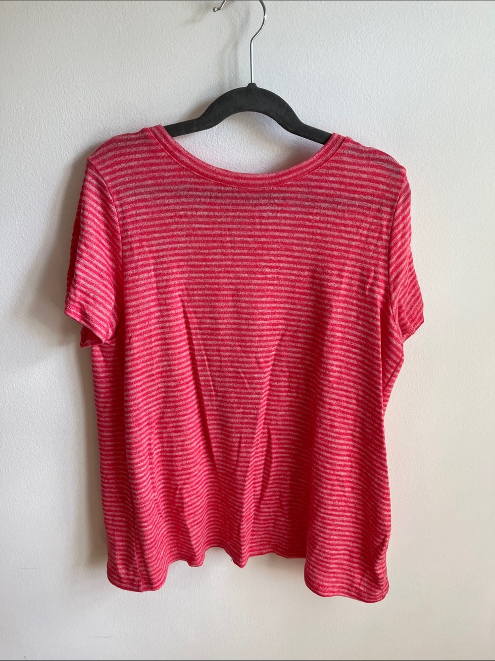 Zella Kids short Sleeve Striped Tee - Pink open back